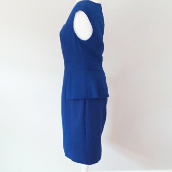 Kay Unger Dress Cobalt Blue Peplum Design Dress size 10 - Picture 4 of 16
